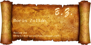 Boris Zoltán névjegykártya