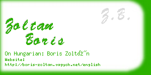 zoltan boris business card